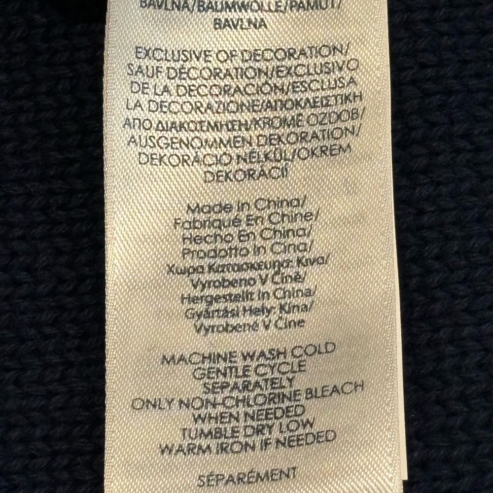 Chaps Sweater Mens XXL Crew Neck Long Sleeve Navy Blue Cotton Tight Knit‎ Logo - Picture 5 of 5